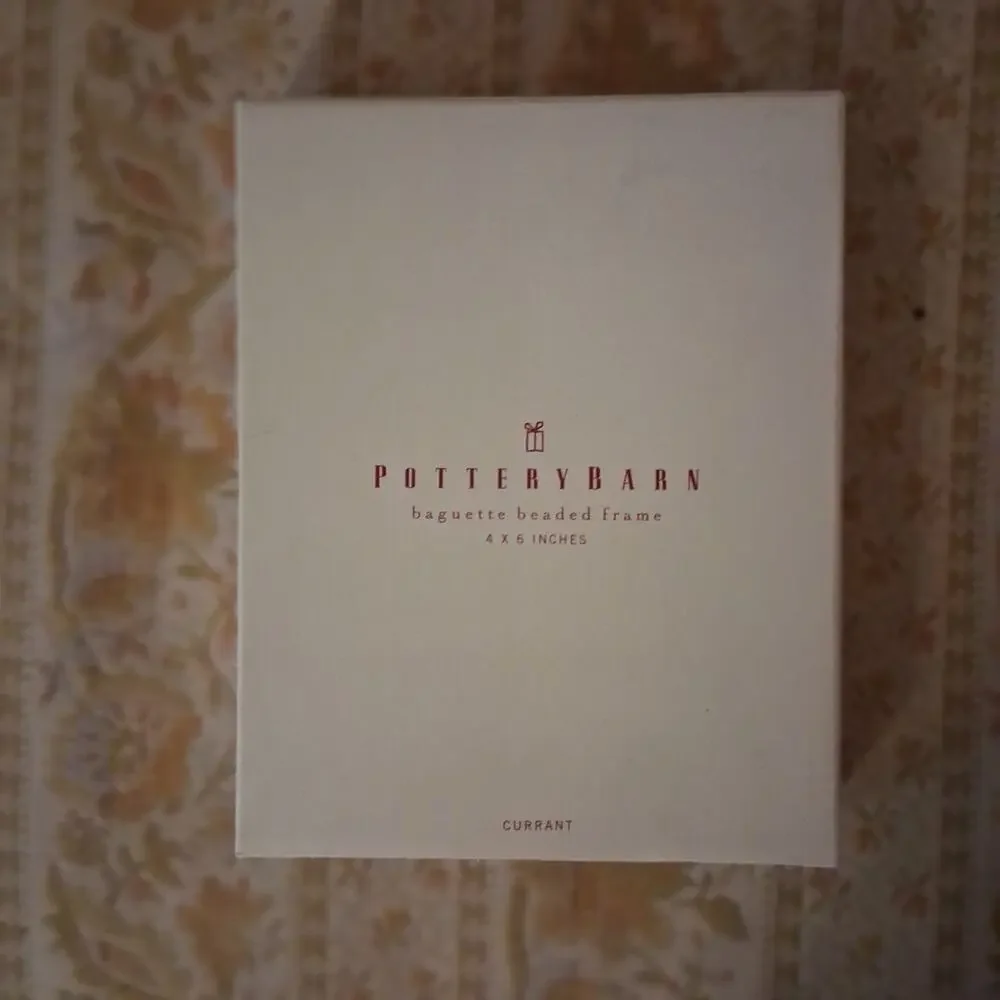 Pottery Barn New in box baguette beaded picture frame 4x6 currant red